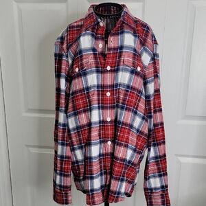 American Eagle Outfitters Red and Blue Plaid Shirt Men's Size XL NWOT
